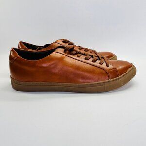 Alfani Grayson Sneaker Size 11.5M Brown Mens Leather Low-Top Lace-Up Casual Shoe